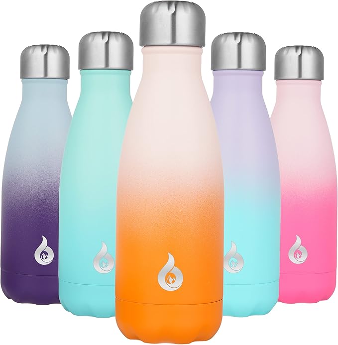 BJPKPK 12oz Water Bottle Stainless Steel Water Bottles Insulated Metal Water Bottle For Travel,Coral