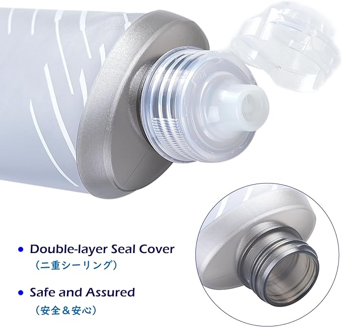 TRIWONDER Water Bottles TPU Soft Flasks Collapsible Running Flasks for Hydration Pack Backpack Hiking Cycling (170ml/5.75oz)