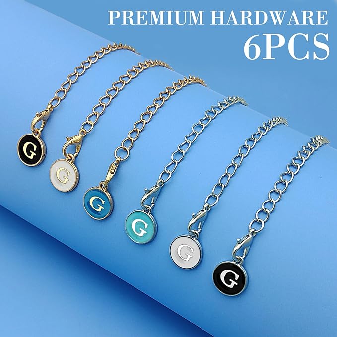 6PCS Letter Charm Accessories for Stanley Cup, Name ID Letter Handle Charm for Stanley Handle Identification Letter Pendant Handle Decoration for Stanley Tumbler Charms (Letter G)