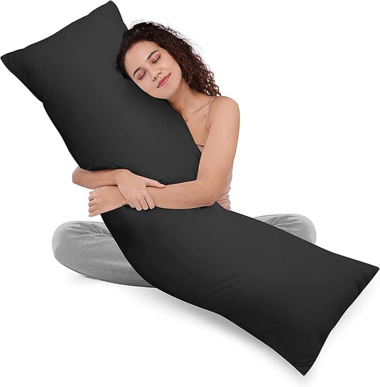 Utopia Bedding Full Body Pillow for Adults (Black, 20 x 54 Inch, Pack of 06) Long Pillow for Sleeping, Large Pillow Insert for Side Sleepers