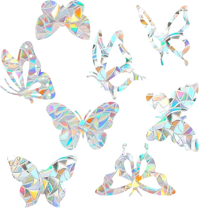 80pcs Window Decals for Glass Windows, Anti Collision Window Clings for Birds, Butterfly Shape Bird Strike Prevention for Windows (Butterfly)