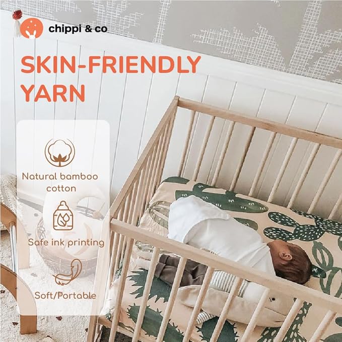 Cactus Crib Sheets, Arizona Nursery Decor, Succulent Crib Bedding Stuff, Western Crib Sheets, for New Mom, New Baby Gifts, Cotton Standard Size Boy & Girl 52X28X9''