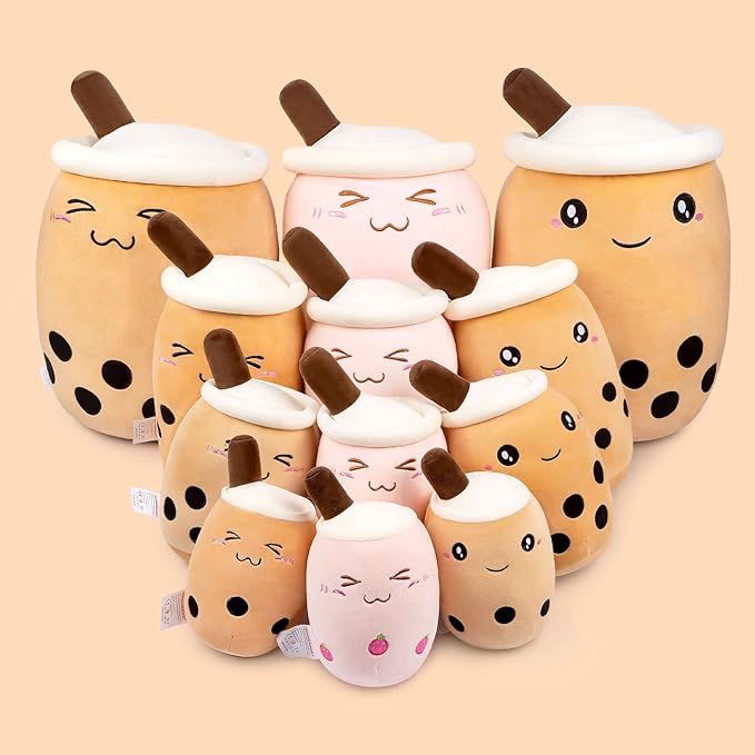 Niuniu Daddy Boba Tea Plush 20in Large/Giant/Jumbo Bubble Tea Stuffed Animals Plush Toy Pillow Cute Cuddle Stuffed Milk Tea Cuddle Pillow Food Plushies for Kids Gift