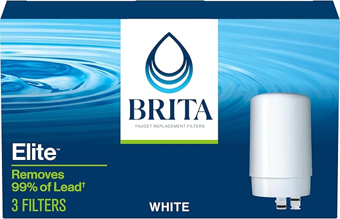 Brita Faucet Mount System Replacement Filter, Reduces 99% of Lead, Made Without BPA, White, 3 Count