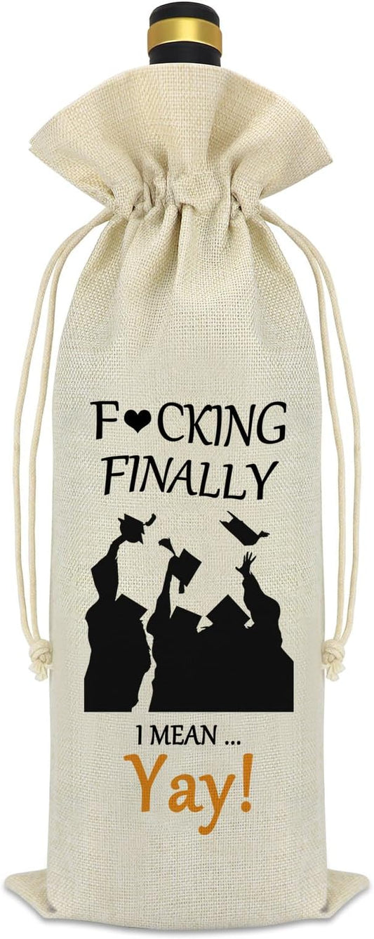 Graduation Gifts for Him Her Wine Bag Funny Graduation Gift for Women Men Class of 2024 Graduation Gift High School College Graduation Gifts for Graduates Wine Bottle Bags Graduation Party Decorations