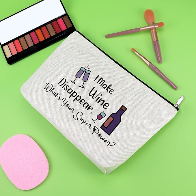 Wine Lovers Gifts Wine Drinker Gifts Makeup Bag Wine Gifts for Mom Wife Sister Friendship Gifts Wine Gifts for Wine Lovers Appreciation Gifts for Friends Christmas Birthday Cosmetic Pouch