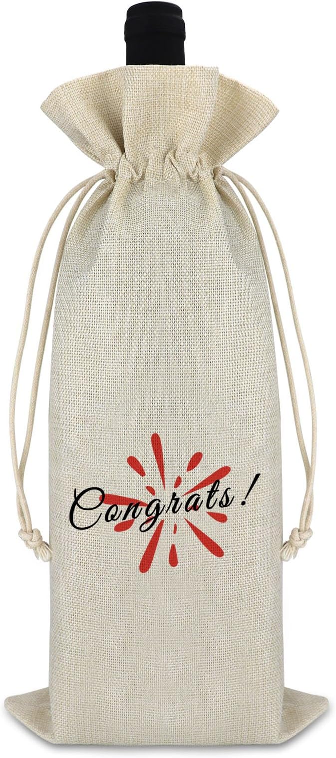 Birthday Gift Graduation Gift for Women Men Wine Gift Bag Wedding Gift Engagement Gift for Friends Daughter Drawstring Wine Wrap Bag Farewell New Job Gift for Coworker Christmas Housewarming Gift