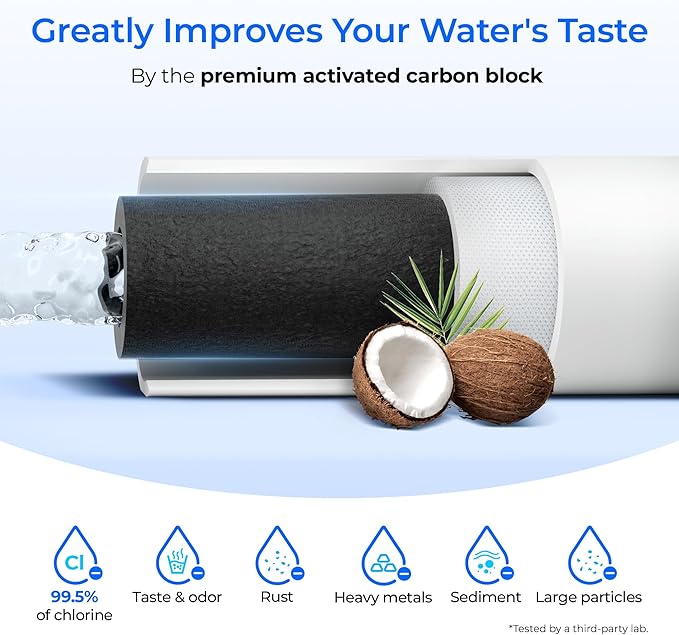 Waterdrop FQK2J Under Sink Water Filter, Replacement for GE FQK2J, FQK1K, 1350 Gallons Dual Flow Drinking Water Replacement Filters (2 Count)