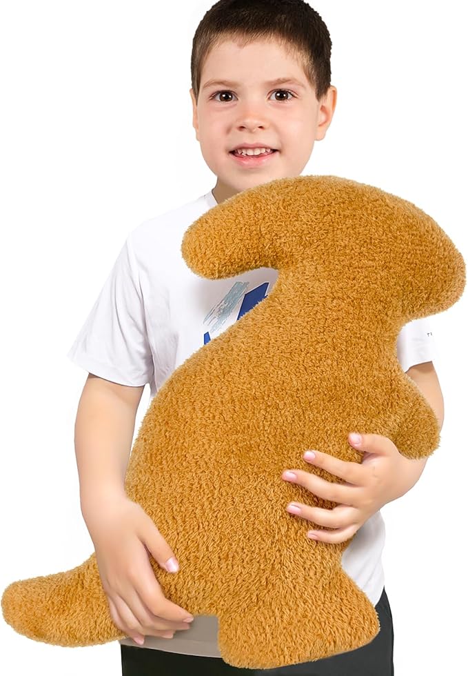 Dino Nugget Pillow, Dinosaur Chicken Nuggets Plush Funny Birthday Gifts for Teen Boys Girls, Fun Pillows are Cute Dinosaur Gifts for Kids and Adults (Large, Parasaurolophus)