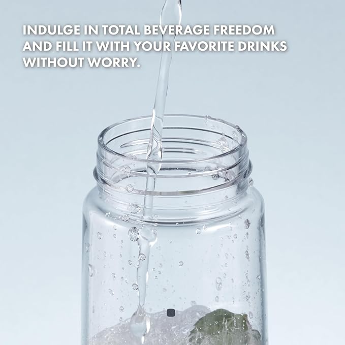 WOKY Ecozen 27oz Water Bottle - Clear Aesthetic Water Bottle with Silicone Carry Strap, Leak Proof Dishwasher Safe and Reusable, Ideal for Gym, Travel, and Everyday Use (Dark Gray)