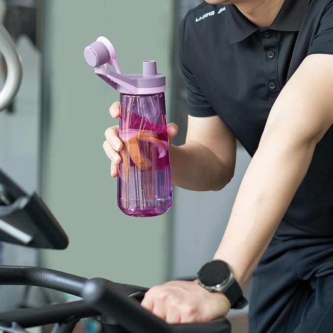 Kerilyn 32oz Water Bottle, Wide Mouth Plastic Water Bottles Chug Lid Sports Water Bottle, Reusable Water Bottle With Handle, Leak-Proof Clear Water Bottle for Travel, Fitness, Men, Women, Pink