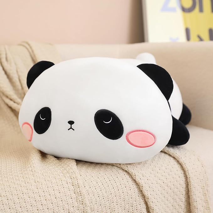 SQEQE Weighted Panda Plush, Weighted Panda Stuffed Animal for Anxiety, Cute Panda Plushies Soft Panda Bear Pillow Toy Gift for Kids Adults 13.8 Inch, 1.6 lbs