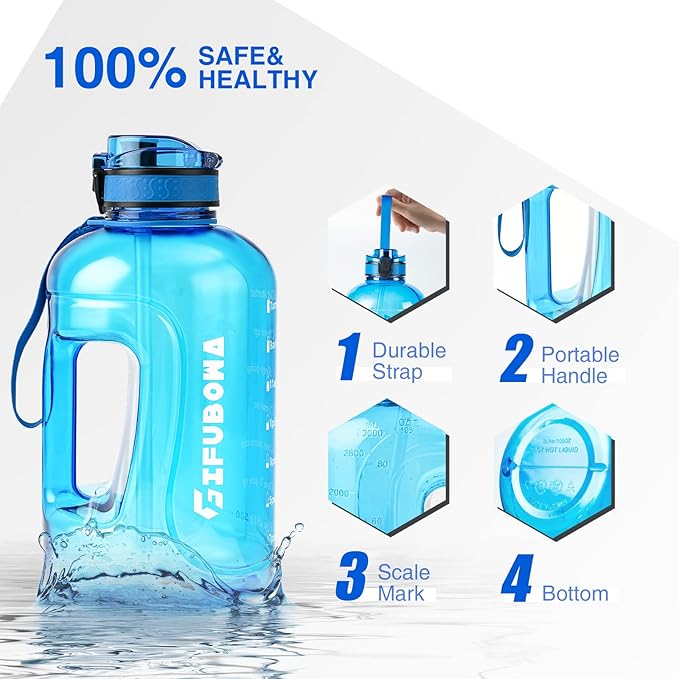 GIFUBOWA Big Water Bottle 3 liter BPA Free Large 105oz Drinking Jug for Gym Outdoor