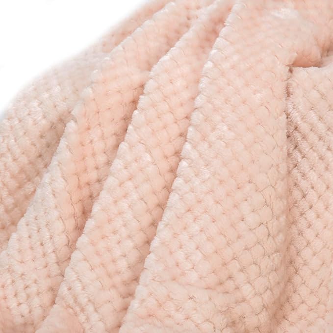 Fuzzy Blanket or Fluffy Blanket for Baby, Soft Warm Cozy Coral Fleece Toddler, Infant or Newborn Receiving Blanket for Crib, Stroller, Travel, Decorative (28Wx40L, XS-Peach)