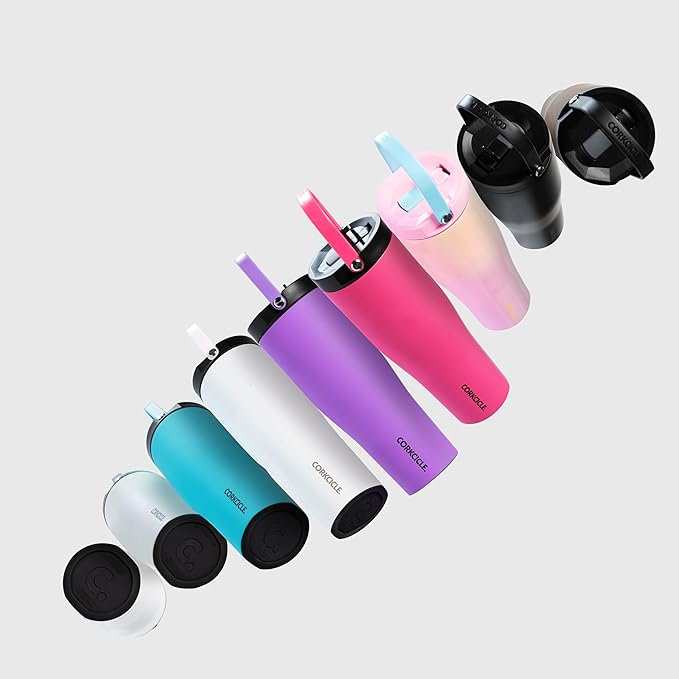 Corkcicle Go Cup XL Insulated Tumbler with Lid and Straw, Unicorn Magic, 30 oz – Reusable Water Bottle Keeps Beverages Cold for 12hrs – Cupholder Friendly Tumbler, Leak-Proof Design