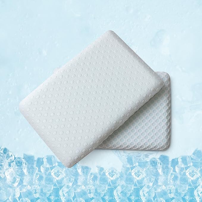 Ultra Thin Pillow 2.75" Stomach Sleeping, Gel Memory Foam Flat Pillow for Stomach and Back Sleepers, Slim Design Memory Foam Pillow with Two-Sided (CertiPUR-US, Standard Size)