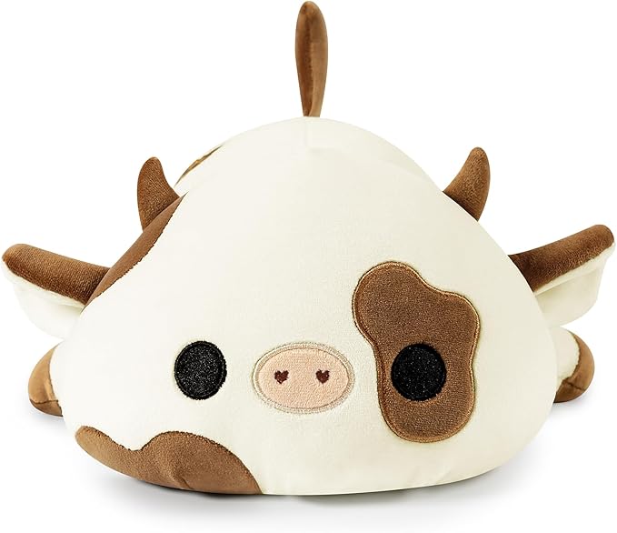 Onsoyours Cute Cow Plushie, Soft Stuffed Cookies Cow Squishy Plush Animal Toy Pillow for Kids (Cookies Cow, 12")