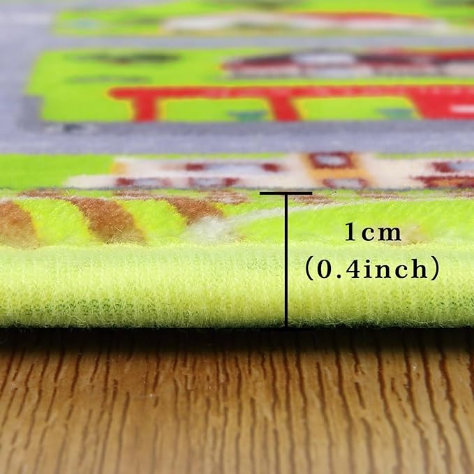 Kids Playroom Rug Car Rug Learning Carpet Educational City Roads Carpet for Playing with Cars Kids Playmat for Baby Kids Playroom Non Slip Play Mat Toddler Playmat Rug, 3x5 ft, Grey Streets