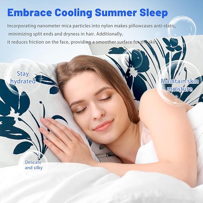 Cooling Pillow Cases for Hot Sleepers - Double Side Arc-Chill Q-Max>0.5 Cooling Fiber Cool Pillow Cases 2 Pack - Breathable Soft Cold Pillow Cases with Hidden Zipper (20" x 26")