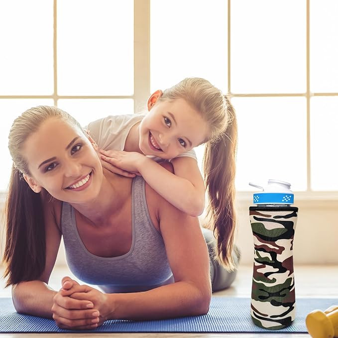 Water Bottle Sleeve Compatible with Cir-kul Water Bottle - 2 Pcs Sleeve Compatible with Cir-kul Plastic 22oz & Stainless Steel Bottle - Insulated Cover for Retaining Temperature(Camouflage-2p-22oz)