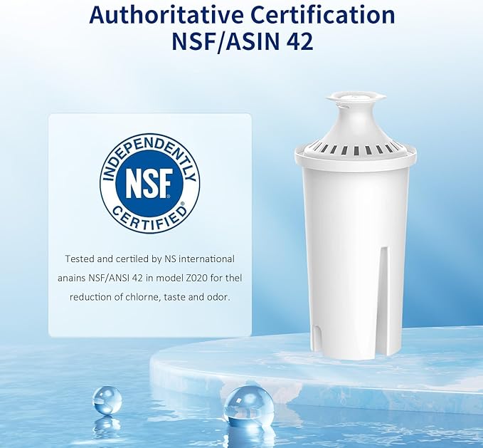 Replacement Filters for All Brita® Pitchers and Dispensers, Fits Brita® Classic OB03, Mavea® 107007, and More, NSF/ANSI 42 Certified, Last Up to 2 Months or 40 Gallons (Pack of 8)