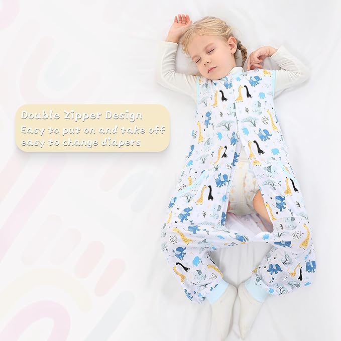 WONDAY Baby Toddler Sleep Sack, Sleep Sack 12-24 Months, Sleep Sack Early Walkers Baby Wearable Blanket, Toddler Baby Sleep Sack with Feet, Sleeveless Breathable Sleep Sacks with Legs