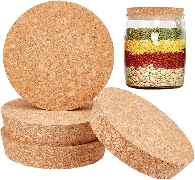 OLYCRAFT 4 Pcs Large Cork Stoppers Tapered Cork Plugs Wood Corks Lids Bottle Lids Cork Stoppers 4.4~4.8 inch Wine Bottle Stoppers Wood Jar Cork for Kitchen Wedding Favor Canning - 2.5cm Thick