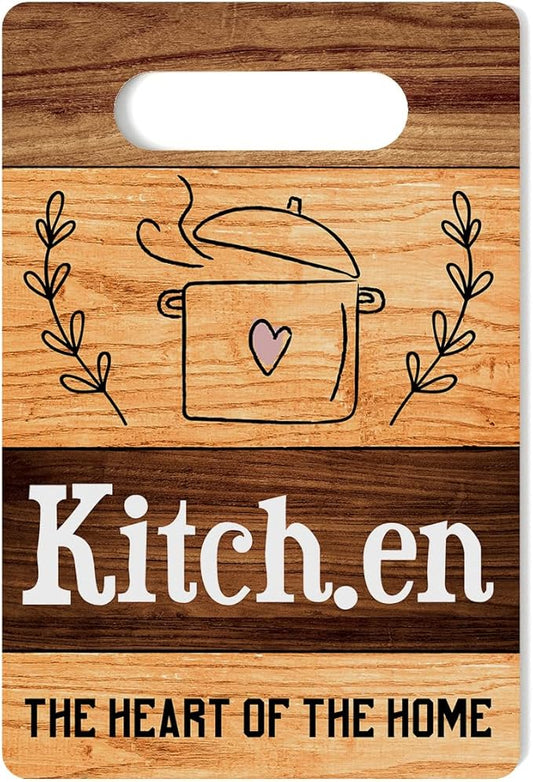 Farmhouse Kitchen Decor, Kitchen Signs Wall Decor, Wall Decor for Kitchen, Kitchen The Heart of The Home Sign, Kitchen Decorations, Kitchen Door Wall Hanging Decor 8 x 12 Inch