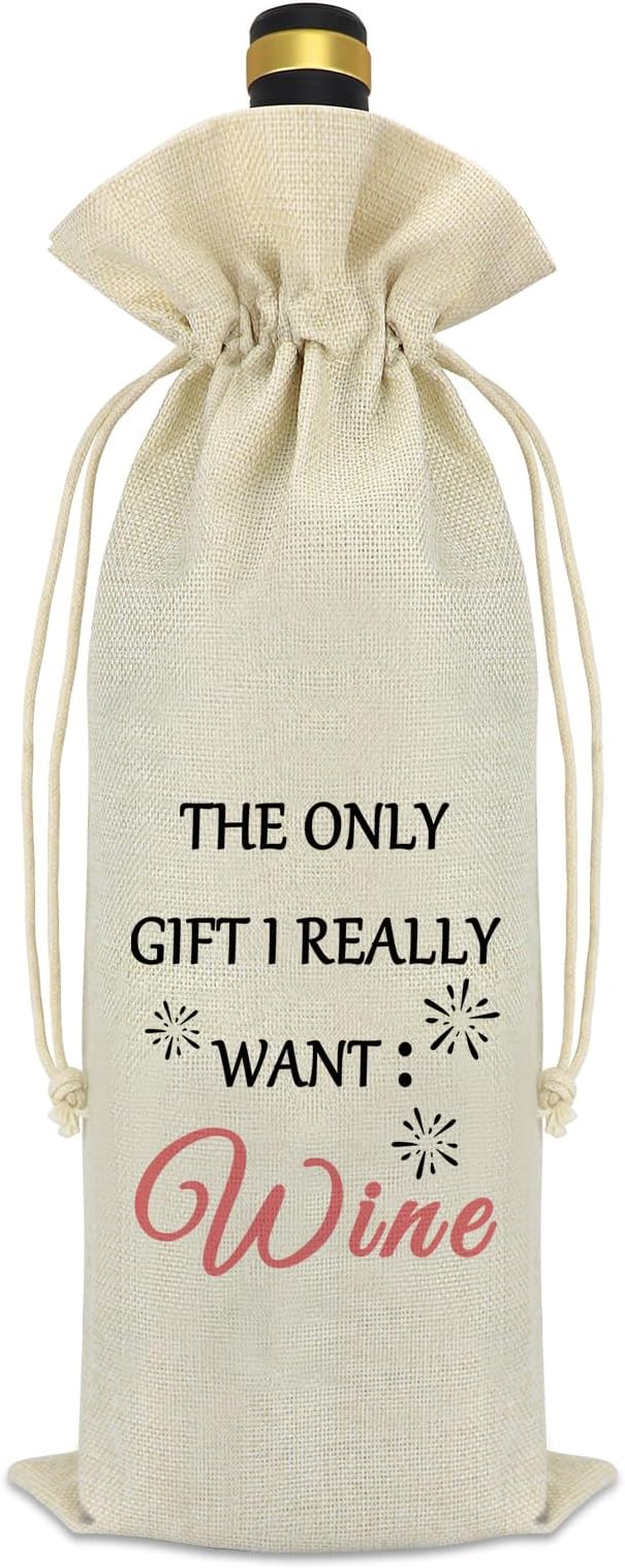 Wine Themed Bag Funny Gifts for Wine Lovers Christmas Birthday Valentine's Day Housewarming Gifts for Women Men Best Friend Friendship Gift Wine Bottle Gift Bags with Drawstrings Decorations Supplies