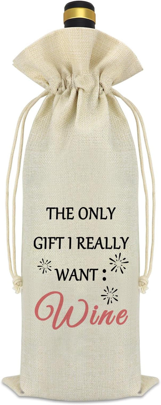 Wine Themed Bag Funny Gifts for Wine Lovers Christmas Birthday Valentine's Day Housewarming Gifts for Women Men Best Friend Friendship Gift Wine Bottle Gift Bags with Drawstrings Decorations Supplies