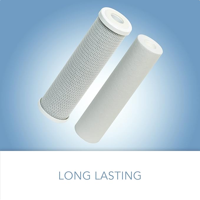 CFS – Replacement Water Filter Kit Includes Sediment & Carbon Cartridge Compatible with 10" Reverse Osmosis and Under Sink Systems Models – Removes Bad Taste & Odor – 1 Micron (1 Pack Filter Kit)