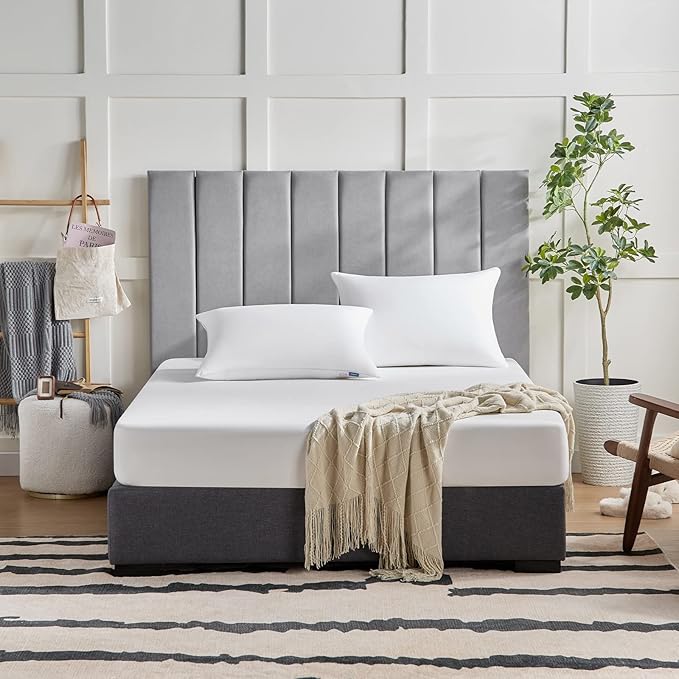 CozyLux Pillows Queen Size Set of 4, Hotel Quality Bed Pillows for Sleeping 4 Pack, Cooling Pillows for Side Back and Stomach Sleepers, Down Alternative Luxury Soft Supportive Fluffy Pillows (18x28)