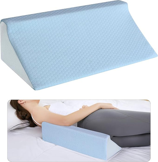 Wedge Pillow for Side Sleeping, Memory Foam Back Pillow Positioners for Side Sleeper, Preventing Bedsores, After Surgery, Pregnancy Support, Ankle Support, Bed Wedge Pillow