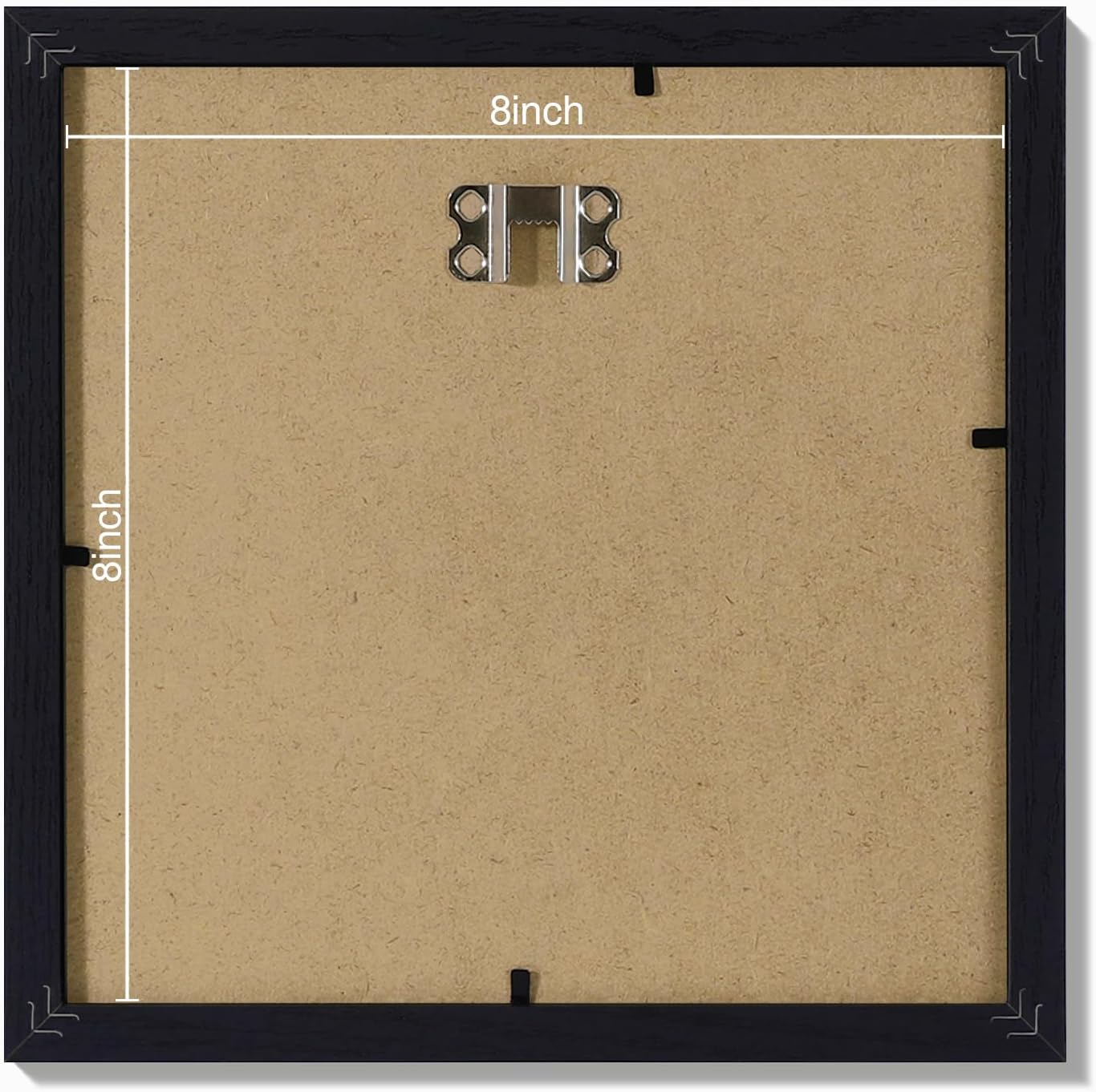 Vittanly 8x8 Picture Frames Set of 9, Shatter Resistant Plexiglass, Display 4x4 Pictures with Mat or 8x8 without Mat, Photo Frames for Wall Mount, Engineered Wood, Black