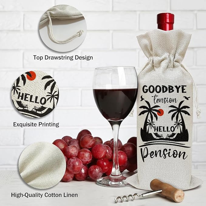 Retirement Wine Bag, Farewell Gifts Retirement Gifts for Women Men Coworkers Colleagues Grandma Grandpa, Party Favor Wine Champagne Gift Bag With Drawstring -17