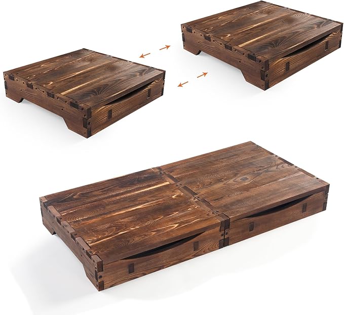 Triceratops Wooden Platform Step Stool for Adults and Kids, Heavy Duty Pine Wood High Riser Step Stool, Wooden Mobility Stepping Stools for Handicap, Bed, Bathroom, Garden, Holds up to 500Lbs