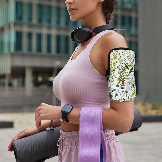 Water Bottle Pouch for Stanley Cup 40oz 30oz,Personalized Gym Purse for Men Women, Tumbler Pouch with Versatile Pocket Water Bottle Bag for Cards, Keys, Phone Botanical Leaf