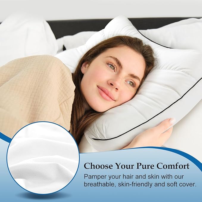 Cervical Neck Pillow for Sleeping, Orthopedic Contour Pillow for Neck and Shoulder Pain Relief, Cervical Memory Foam Support Pillows for Side, Back and Stomach Sleepers