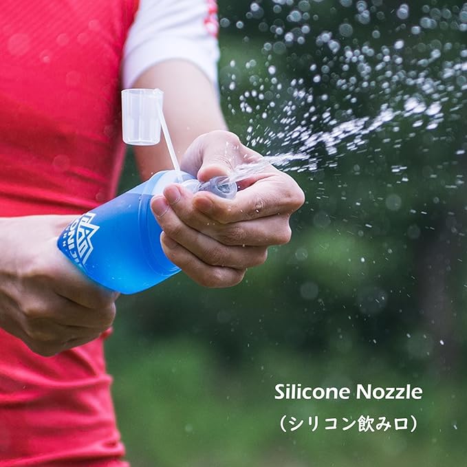 TRIWONDER TPU Soft Folding Water Bottles BPA-Free Collapsible Flask for Hydration Pack - Ideal for Running Hiking Cycling Climbing (450ml/15.22oz - Pack of 2)