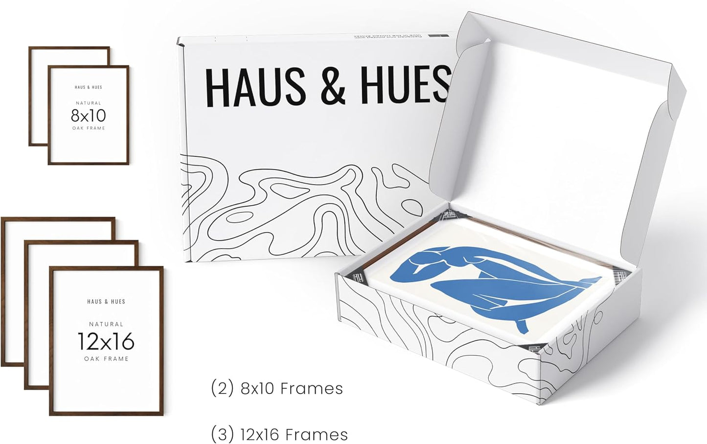 HAUS AND HUES Two 8x10, Three 12x16 - Framed Walnut