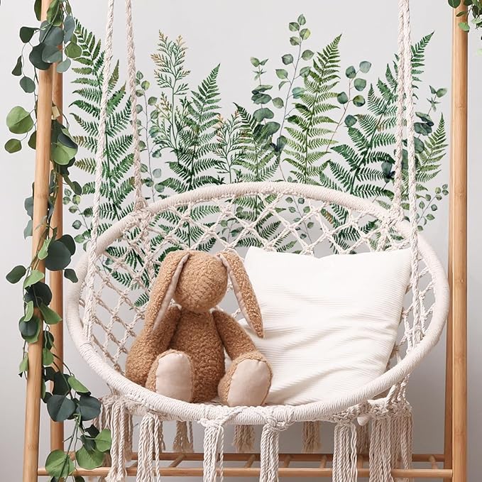 Green Fern Wall Stickers - Stylish Plant Decor, Set of Multiple Sheets