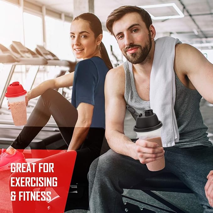 SIGNORA WARE Shaker Bottles | 17-Ounce Plastic Protein Shake Bottle for Meal Replacement Shakes & Smoothies, Beverages, Mixing Salad Dressing & Sauces, Margarita, & More