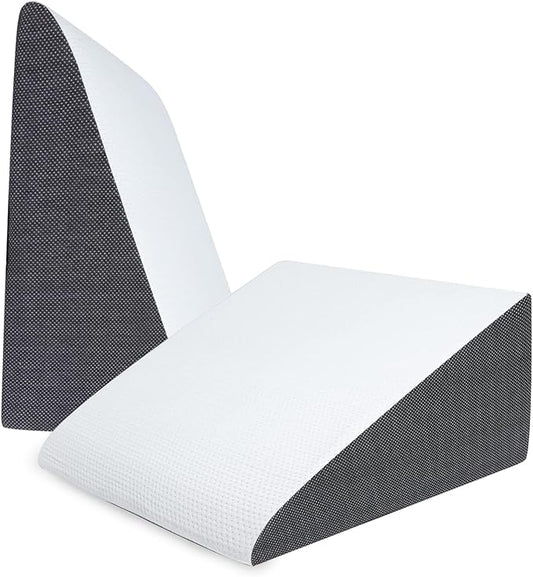 QUINEEHOM Bed Wedge Pillow for Sleeping, 12 Inch Triangle Bed Wedge for Adults, Memory Foam Wedge with Washable Cover, 30 Degree Triangle Pillow Wedge for Acid Reflux, Knee, Snoring