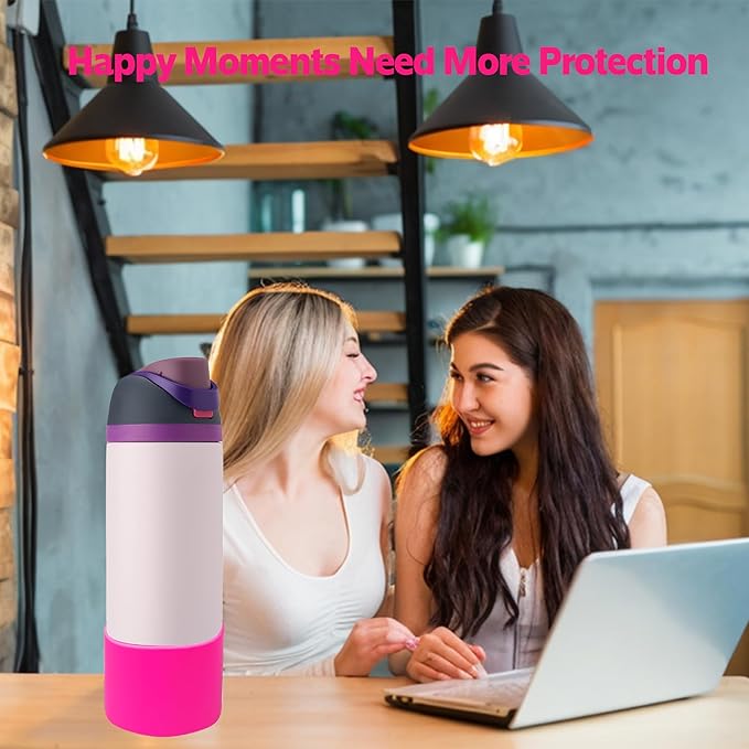 2PCS Silicone Water Bottle Boot for Owala 24oz 32oz 40oz,Anti-Slip Protective Sleeve Bottom Bumper Protector for FreeSip, Twist, and Flip Water Bottles