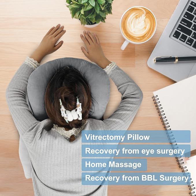 Face Down Pillow for Sleeping - Height Adjustable Face Down Pillow After Eye Surgery, Prone Pillow for Bed Stomach Sleeping, Prone Pillow, Home Massage Pillow, Retinal Vitrectomy Recovery Equipment