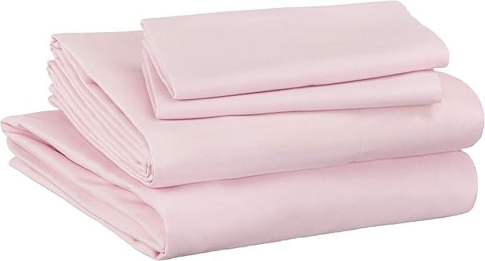 Amazon Basics Kid's Easy Care Microfiber Bed-in-a-Bag 7-Piece Bedding Set, Full/Queen, Purple Unicorns, Solid & Printed