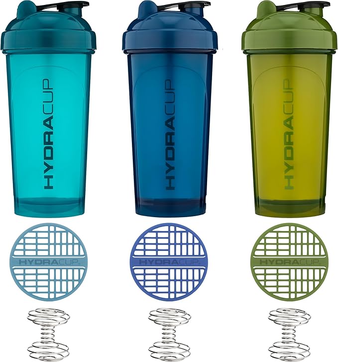 Hydra Cup OG [6 Pack] 28 oz Shaker Bottles for Protein Shakes, Shaker Cups with Ball Blender Whisk, BPA Free (Multicolor Set)