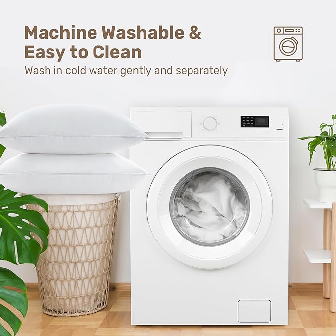 UNIKOME Hotel Collection Luxury Bed Pillows - 100% Cotton Standard Size Set of 2 Down Alternative Pillow Bedding Ultra Soft & Fluffy Pillow for Back, Stomach or Side Sleepers