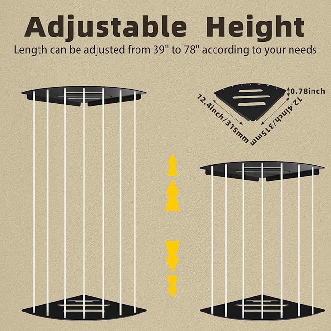 Stuffed Animal Storage Corner Plush Toy Organizer Storage Kids Room Holder with Length Adjustable Large Toys Wall Hanging Shelf for Nursery Playroom Bedroom Sturdy Metal (Semicircular)