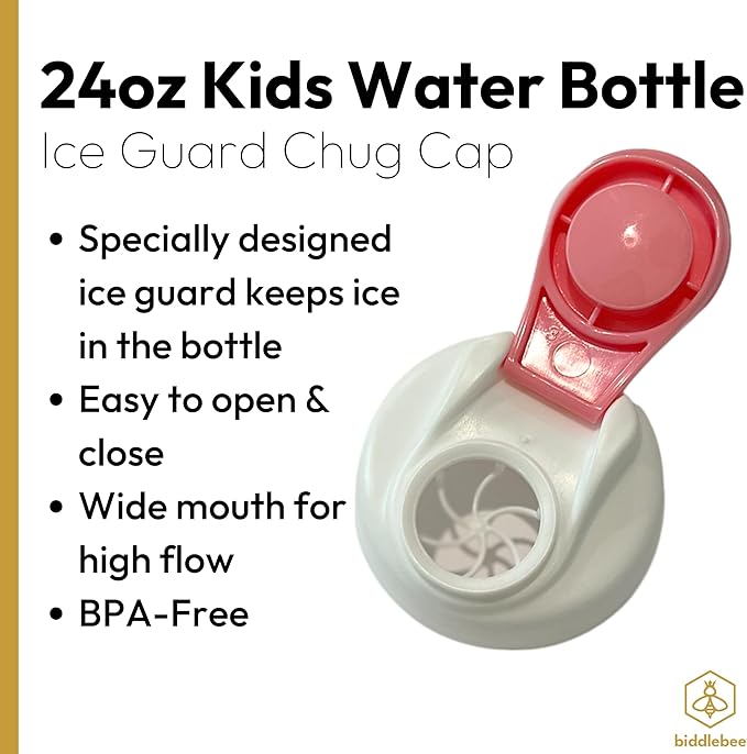 Kids Water Bottle with Chug Lid & Easy Carry Handle | 24oz BPA-Free Tritan Bottles with Leakproof Cap | Reusable & Durable for Girls, Boys, School & Sports | Made in USA